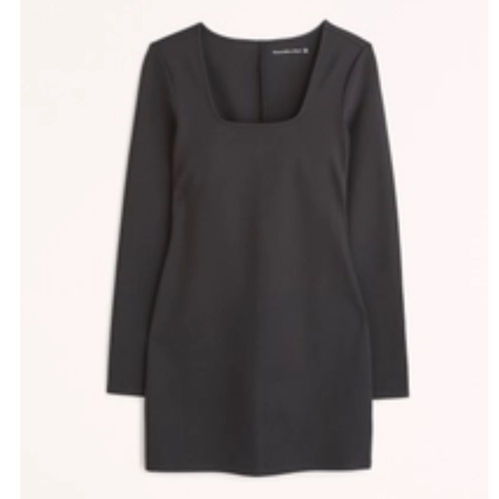 Abercrombie & Fitch Women Split Cuff Ponte Squareneck long sleeve mini dress M!